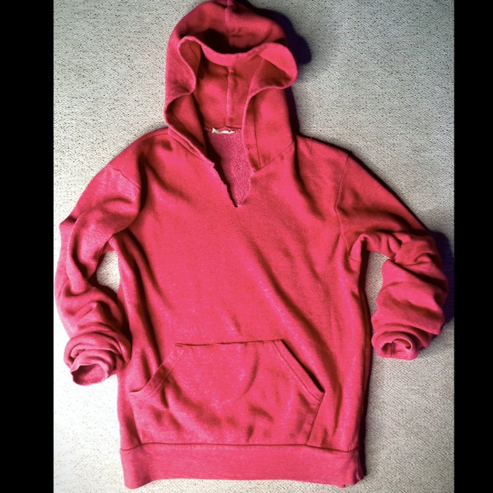Mens Salmon Urban Outfitters Distressed Hoodie